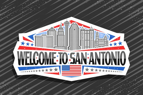 Vector Logo San Antonio Art Design White Sign Illustration Famous — 스톡 벡터