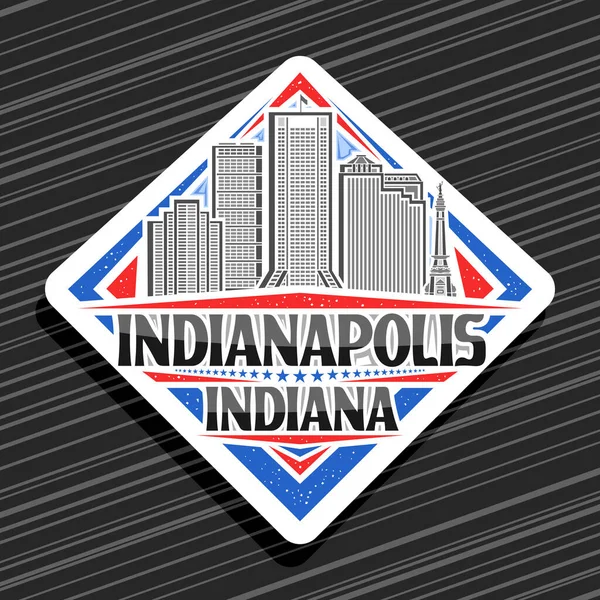 Logo Vectoriel Pour Indianapolis Panneau Signalisation Losange Blanc Avec Illustration — Image vectorielle