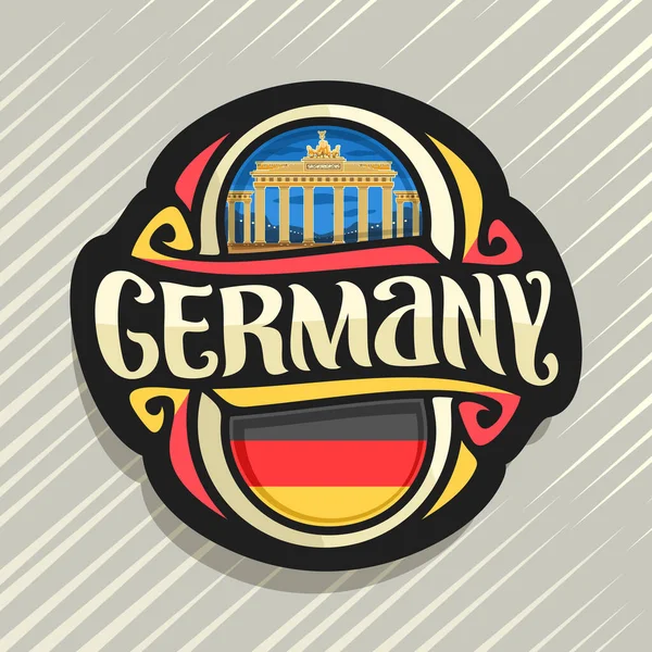 Logo Vectoriel Pour Pays Allemagne Aimant Réfrigérateur Avec Drapeau Allemand — Image vectorielle