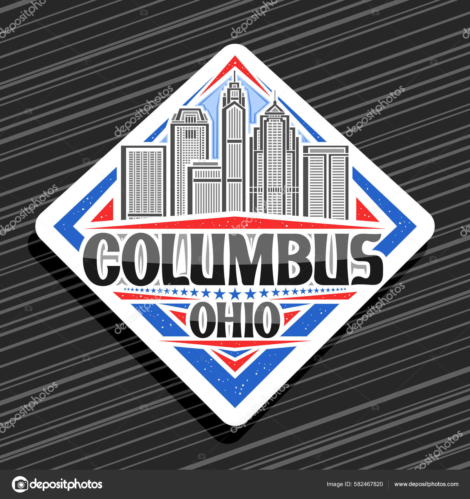 Logotipo Vectorial Para Columbus Señal Tráfico Rombo Blanco Con Ilustración  Vector de stock #582467820 de ©mihmihmal, image size:1600x1700