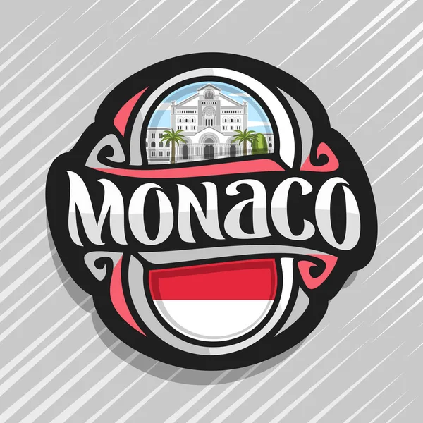 Monaco Ülke Monakolu Devlet Bayrağı Word Monaco Ulusal Sembol Saint — Stok Vektör