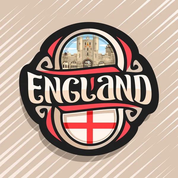 Logo Vettoriale Inghilterra Calamita Frigo Con Bandiera Inglese Carattere Originale — Vettoriale Stock
