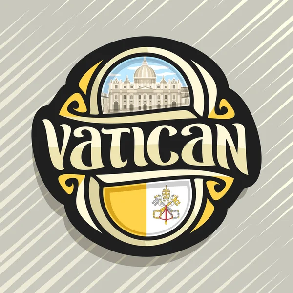 Logotipo Vectorial Para Ciudad Del Vaticano Imán Nevera Con Bandera — Archivo Imágenes Vectoriales