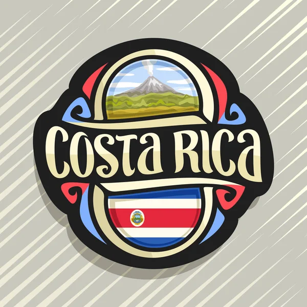 Logotipo Vectorial Para País Costa Rica Imán Nevera Con Bandera — Vector de stock