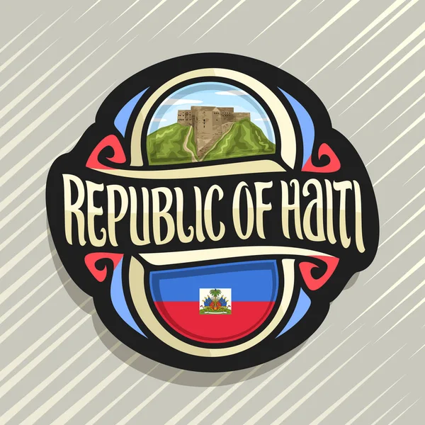 Logotipo Vetor Para República Haiti Ímã Geladeira Com Bandeira Estado — Vetor de Stock