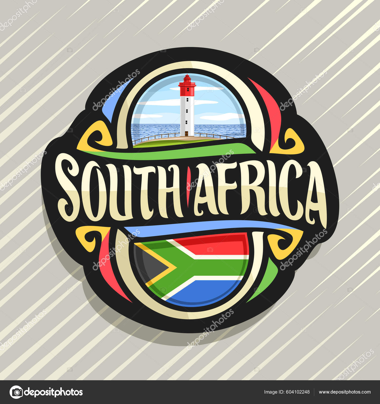 Logo Vectoriel Pour Pays Afrique Sud Aimant Réfrigérateur Avec