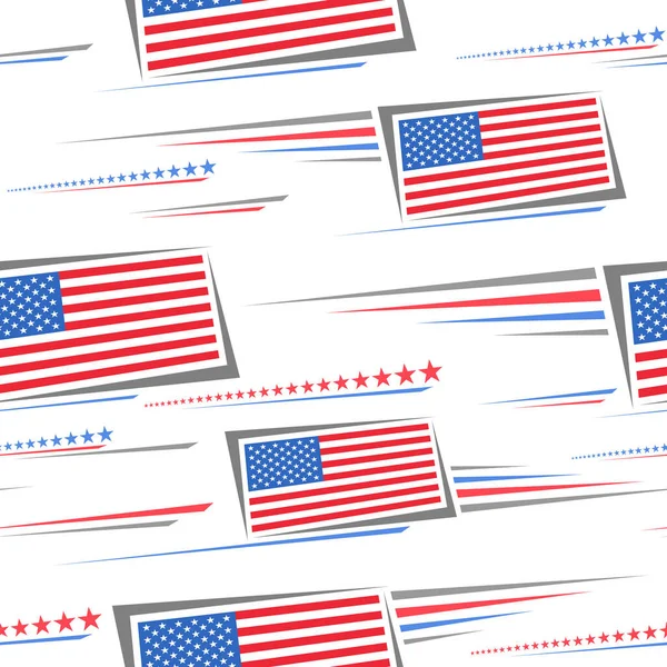 Bandiere Americane Vettoriali Modello Senza Cuciture Sfondo Quadrato Ripetuto Con — Vettoriale Stock