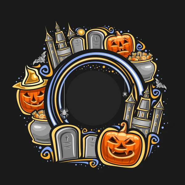 Cadre Vectoriel Pour Halloween Avec Espace Copie Vide Pour Texte — Image vectorielle