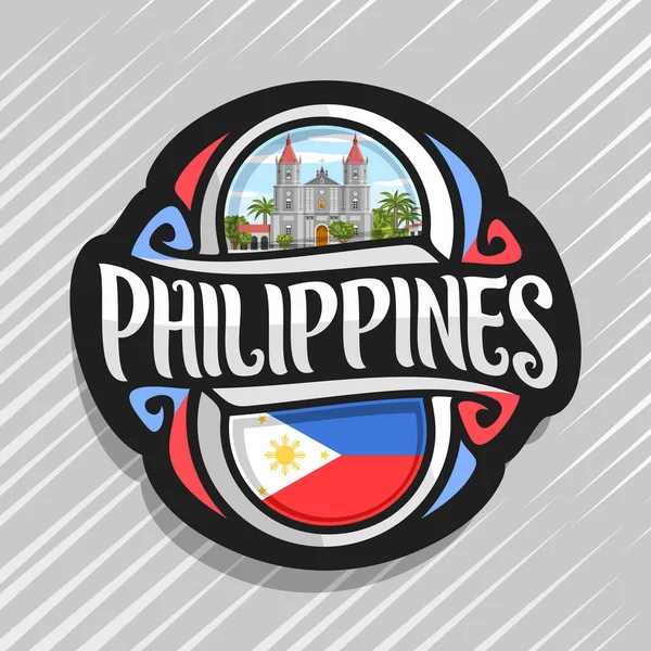 Logotipo Vectorial Para País Filipinas Imán Nevera Con Bandera Del — Vector de stock