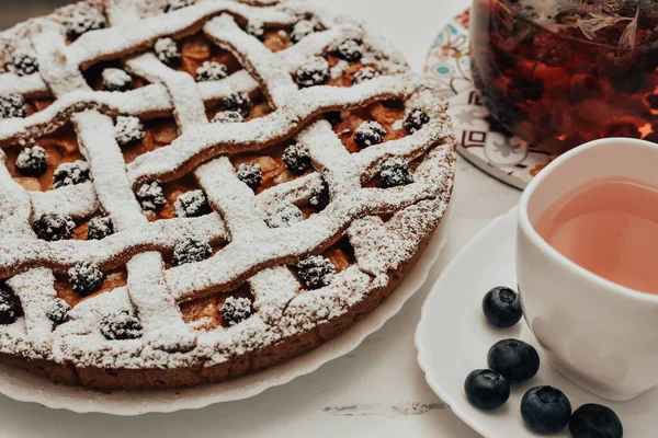 homemade shortbread with blackberries