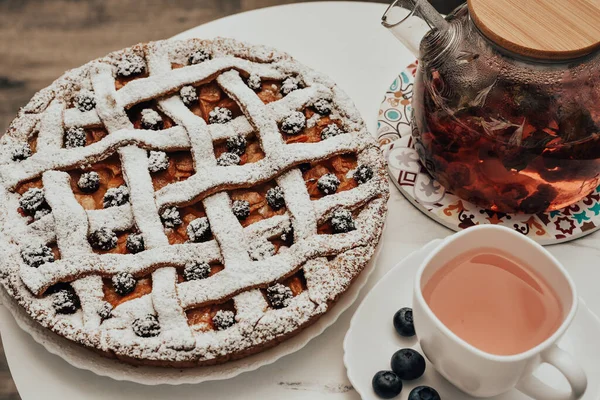 homemade shortbread with blackberries