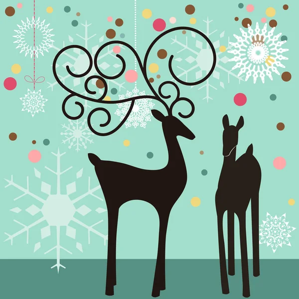 Christmas reindeers — Stock Vector