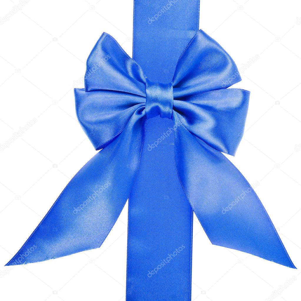 Blue ribbon bow isolated on white background — Stock Photo © Madllen 13835584