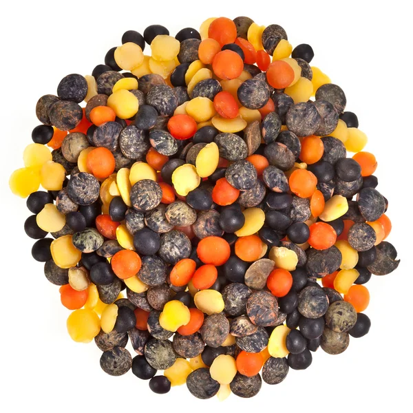 Legume Mix (Split Peas and Lentils) Isolated on White Background — Stock Image Legume Mix (Split Peas and Lentils) Isolated on White Background Stock Image