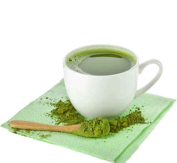 Japanese Matcha green tea in cup and tea powder — Stock Photo © Madllen