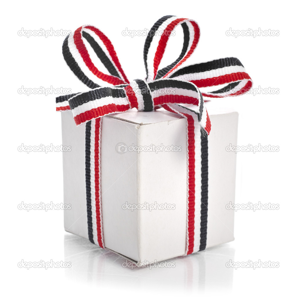 Gift Box Wrapped Ribbon Tape — Stock Photo © Madllen 25340525