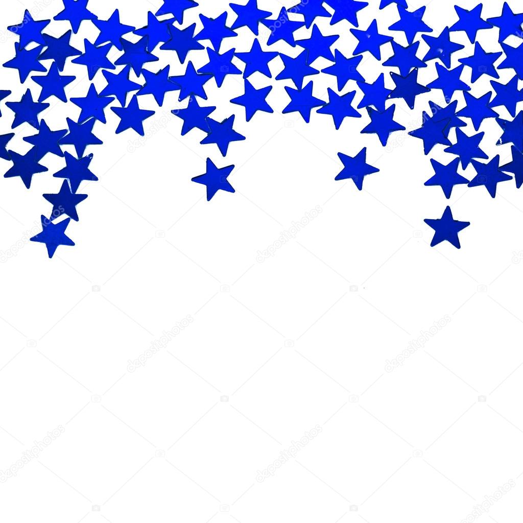 Glitter blue stars ornaments border isolated on white background — Stock Photo © Madllen 31699867