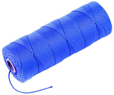 Blue Clew Spool of twine rope isolated on white background
