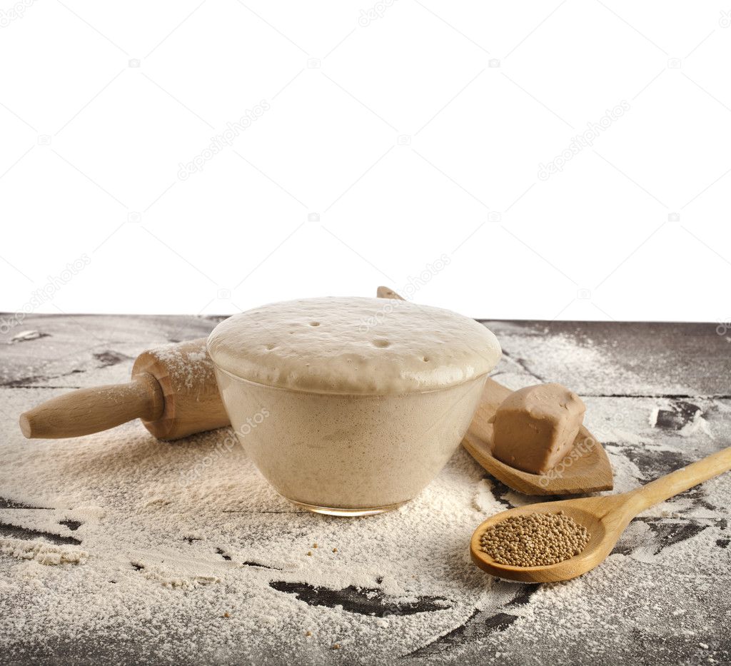 Rising Yeast Dough in bowl Stock Photo by ©Madllen 41480627