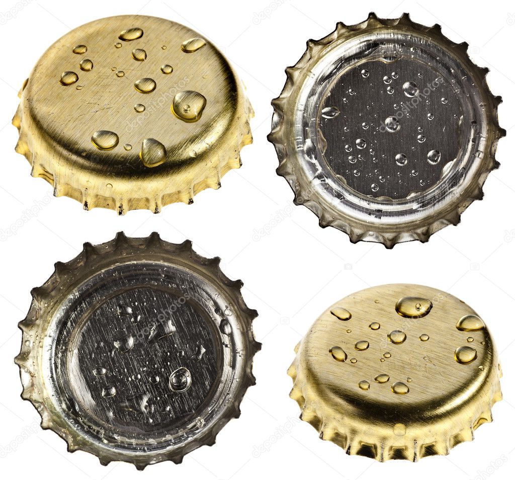 Collection set of beer bottle caps — Stock Photo © Madllen 50788371