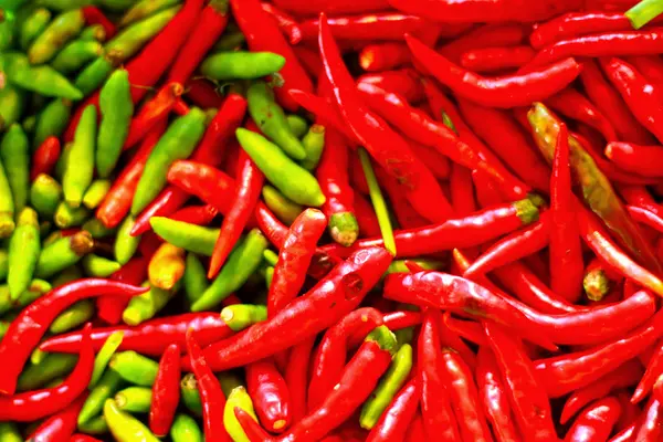 Chili red and green background. — Stock Photo, Image