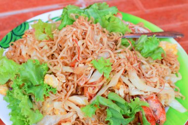 karides kızarmış noodle - Asya gıda.