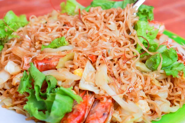 Shrimp Fried Noodle - Asian food. — Stock Photo, Image