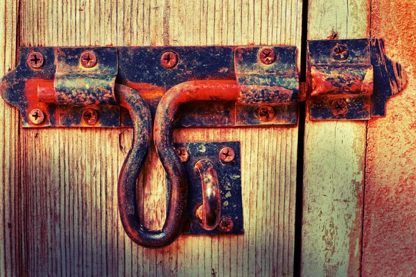 Bolt lock door - vintage style. — Stock Photo, Image