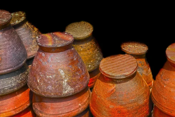 Earthenware brown - på markedet . – stockfoto