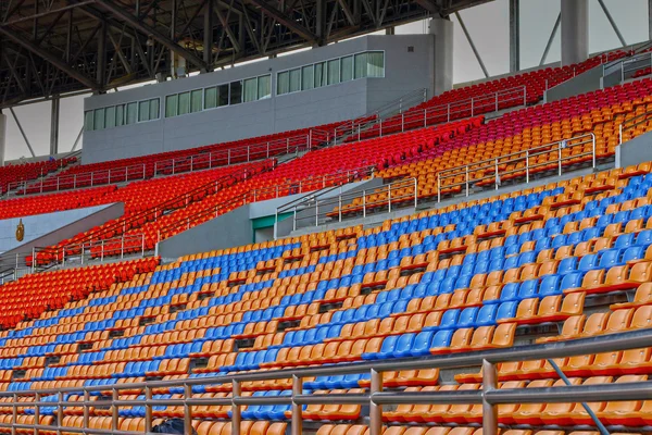 Seat grandstand in an empty stadium. — Stock Photo, Image