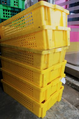 Sarı Plastik Kasalar arka plan dokusu
