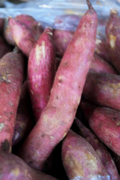 Batata doce no mercado — Fotografia de Stock