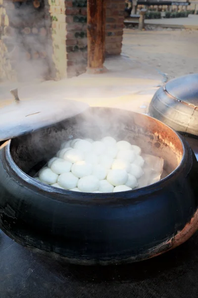 Sklep na parze bułeczki tradycyjnych korea. — Zdjęcie stockowe