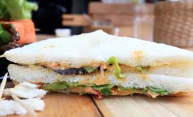 ton balıklı sandviç salata sebze ile.