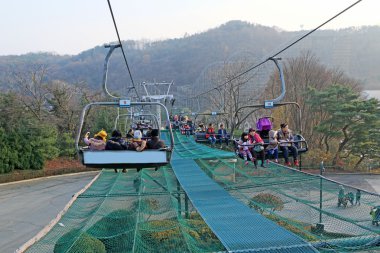 Lifts gondola Parks Everland, Korea. clipart