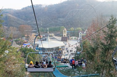 Asansörler gondol parklar everland, Kore.