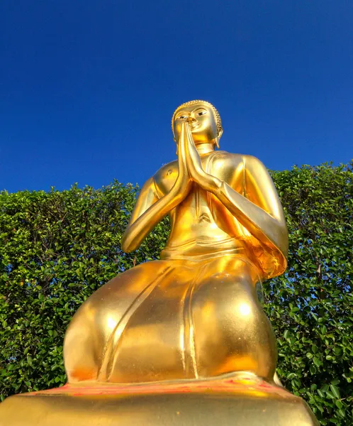 Meditando Bronzo Buddha Tempio Thailandia . — Foto Stock