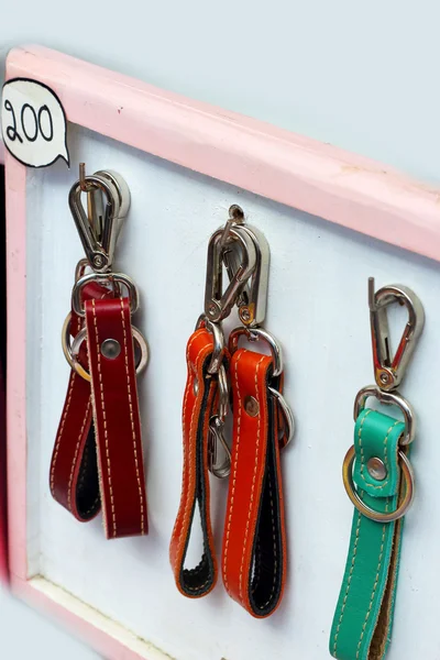 Sklep keychain ręcznie — Zdjęcie stockowe