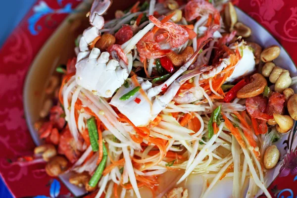 Salad pepaya dan kepiting — Stok Foto