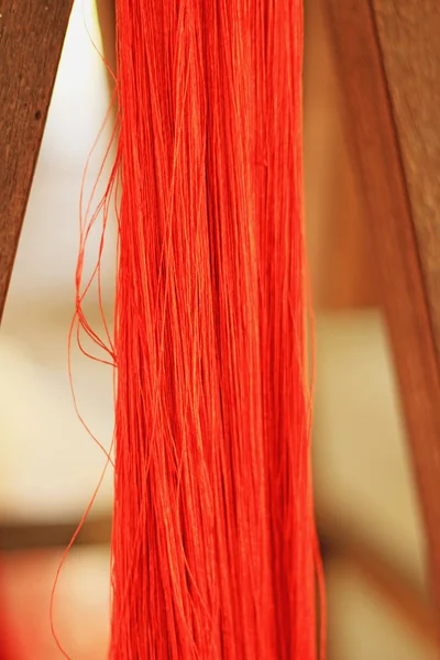 Closeup tkaní vlákna pro textilní průmysl — Stock fotografie