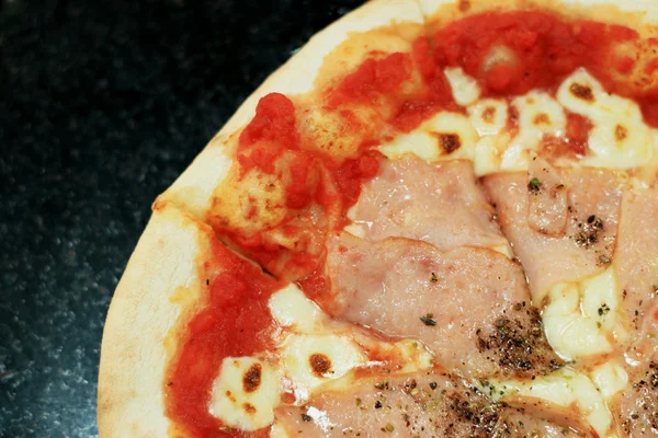 Italian pizza ham cheese — Stock Photo, Image