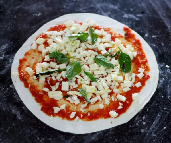 Italian pizza ham cheese — Stock Photo, Image