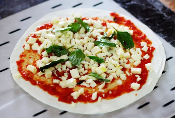 Formaggio italiano pizza prosciutto — Foto Stock