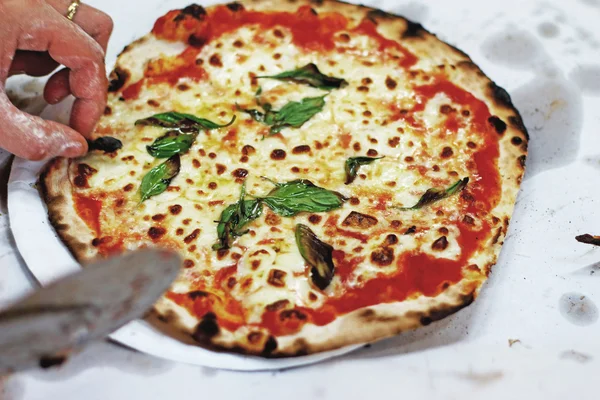 Italian pizza ham cheese — Stock Photo, Image