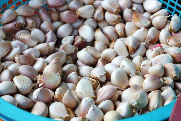 Garlic on the basket — Stock Photo, Image