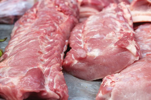 Streaky pork textured - in the market — Stock Photo, Image