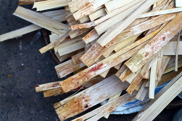 Arroz glutinoso torrado em bambu — Fotografia de Stock