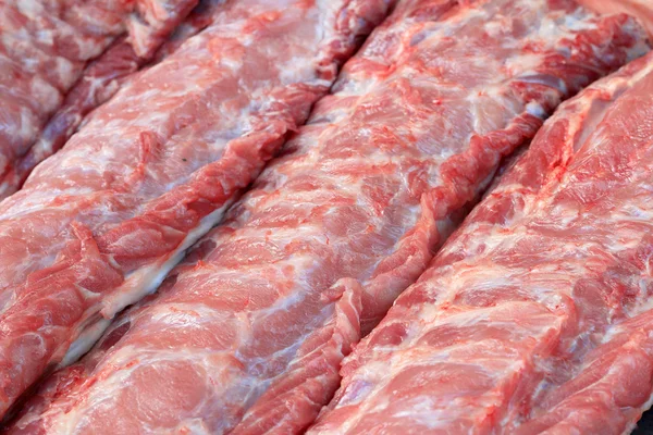 Streaky pork textured - in the market — Stock Photo, Image