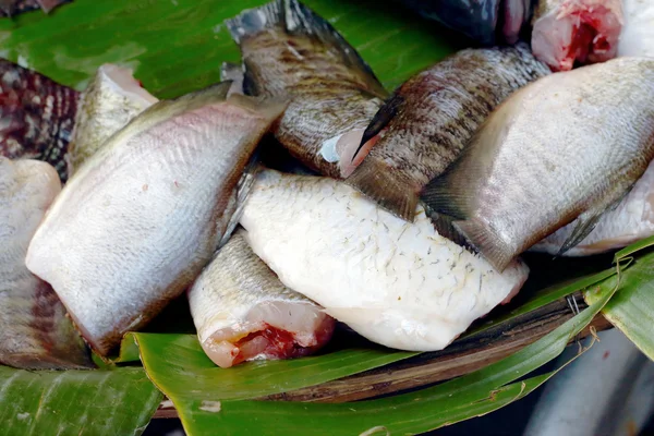 Pescado fresco en el mercado. — Foto de Stock