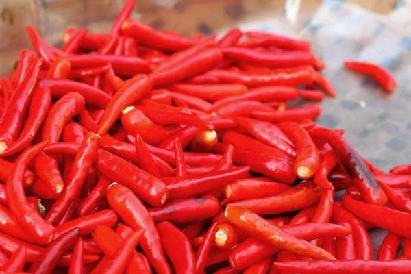Chili rouge sur le marché — Photo